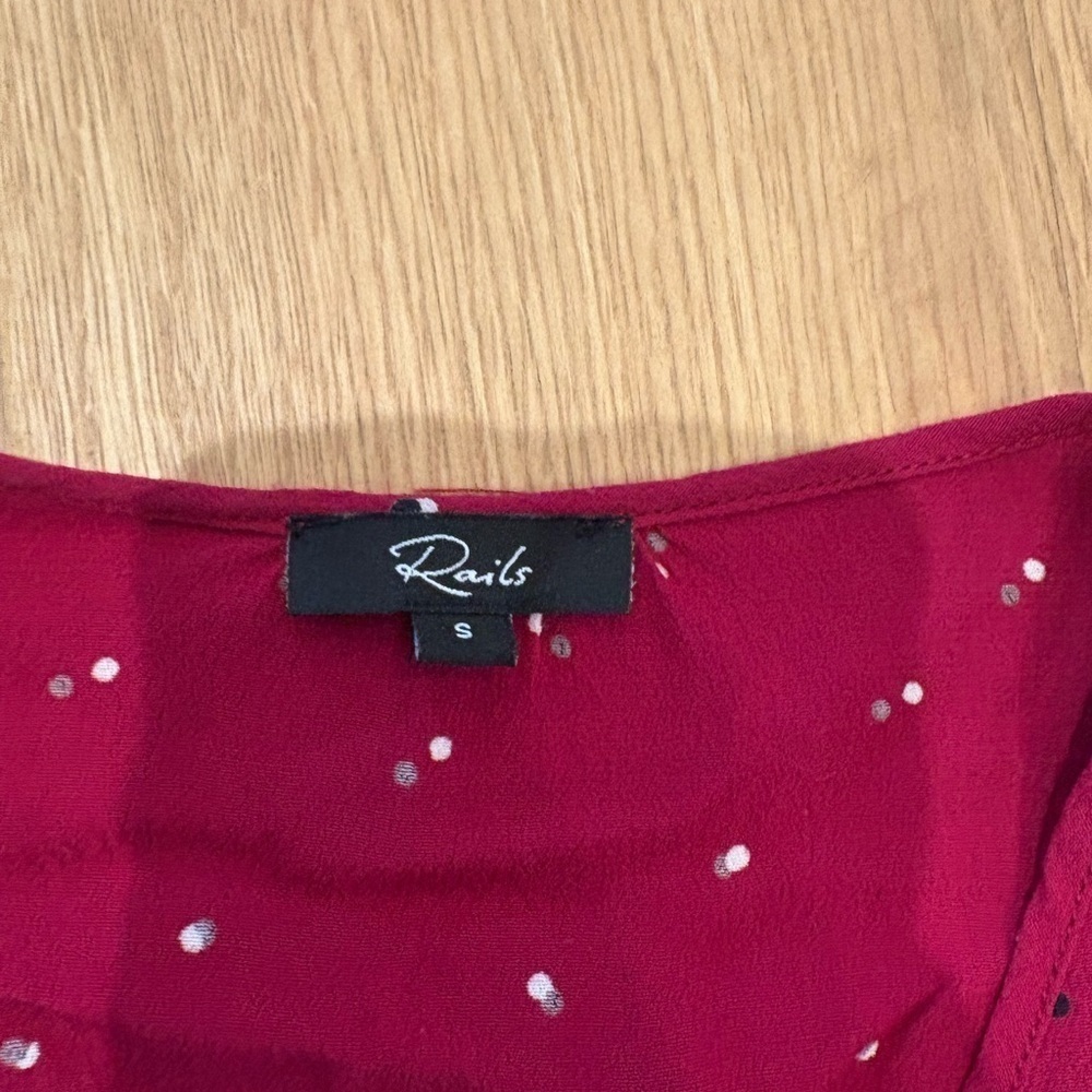 Rails Beaux Dot Print Button Front Peplum - image 4